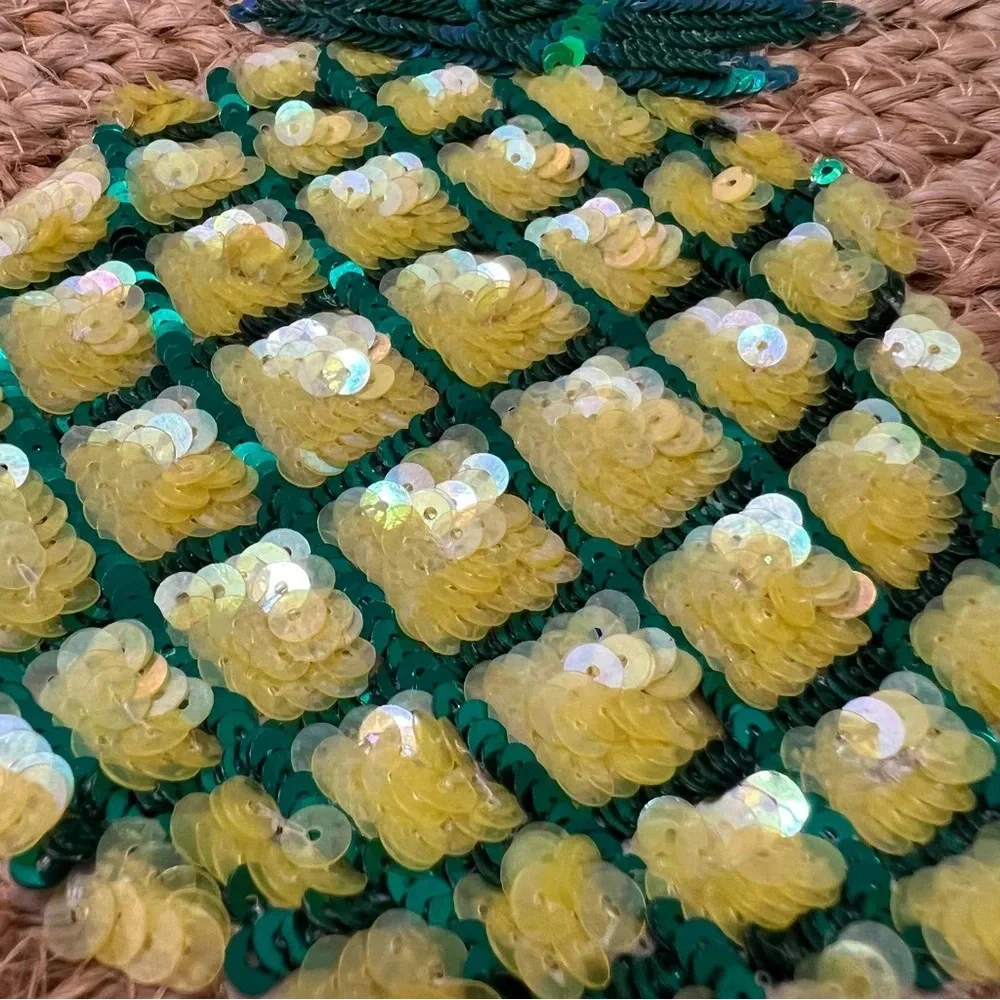 Jute Large Sequined Pineapple Crossbody‎ Handbag. OS. NWOT.